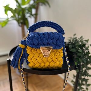 Handmade bag/Crochet bag/Crochet handbag/Hand knitted bag/ Ukrainian flag